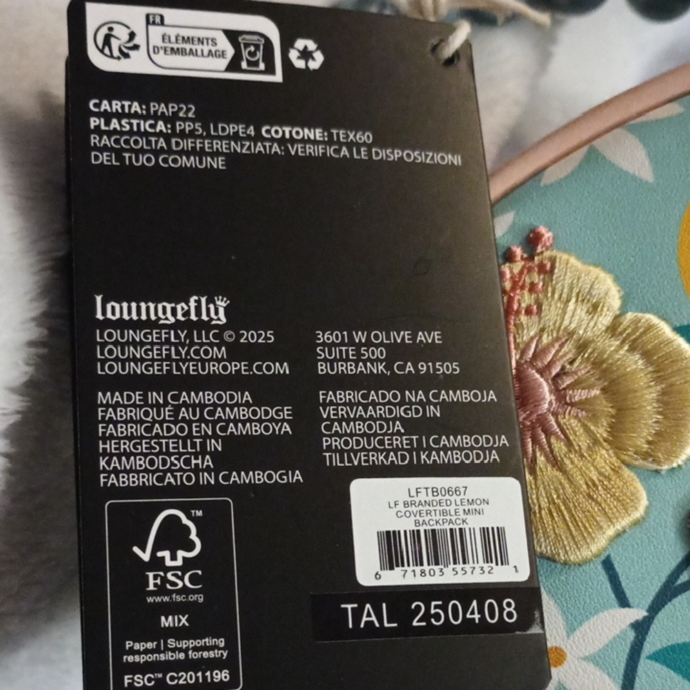 Loungefly Floral Lemon Slice Backpack - Picture 8 of 9